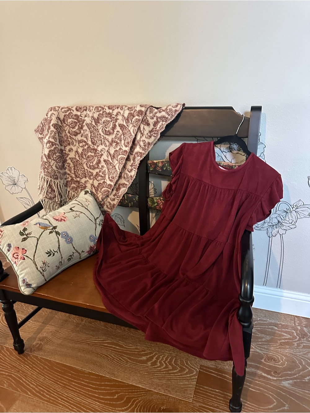 Velvety Babydoll-style Dress- Size Large